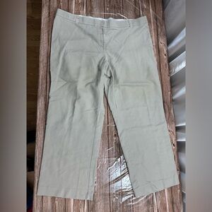 Avenue Comfort Waist Women Plus Size 20 Straight Leg Chino Pants Khaki